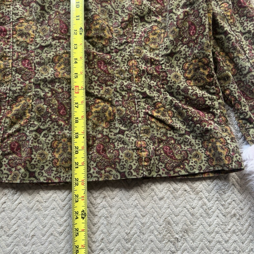 Christopher & Banks Women's Floral Corduroy 5 Button Jacket Size XL Altered* - Picture 6 of 9